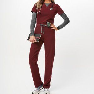 Figs Burgundy/Maroon Dark Red Scrub Set M/L